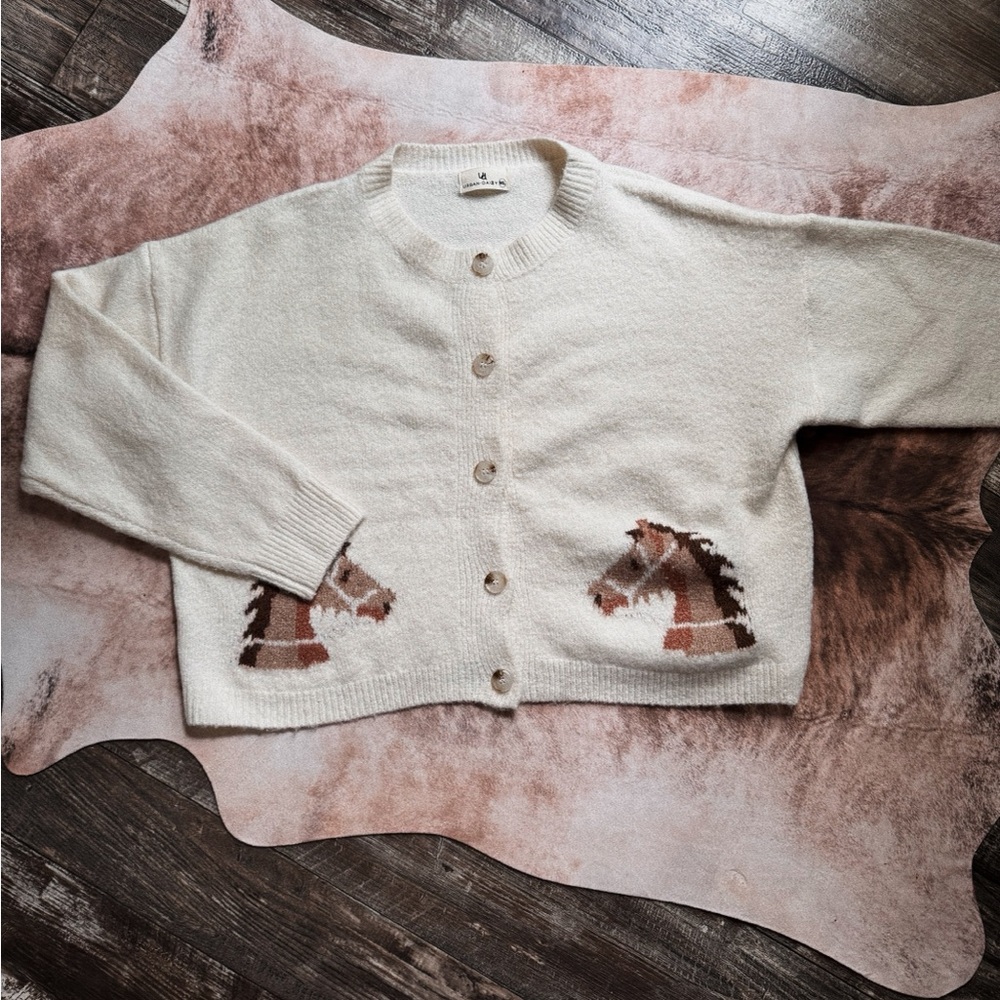 Cream Equestrian Cardigan
